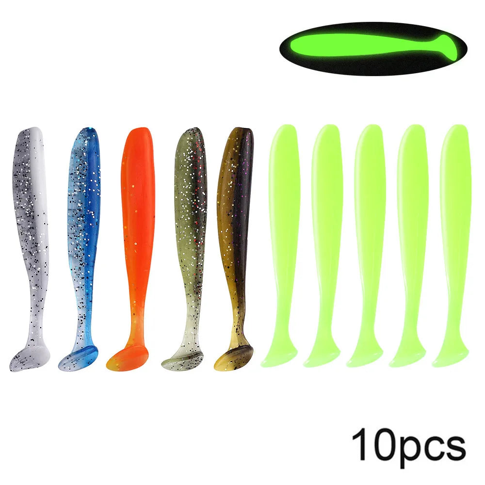10pcs Soft Worm Lures Silicone