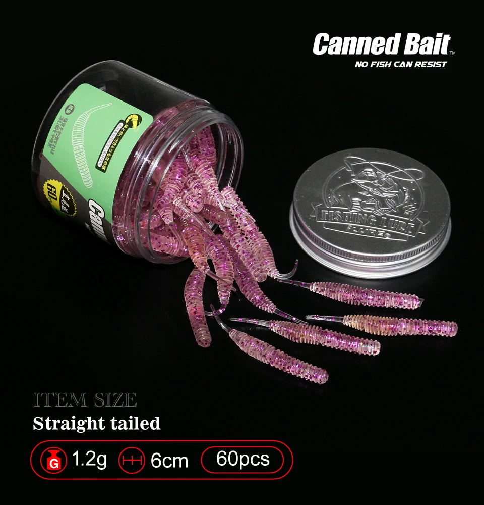 6cm Fishing Lure Mini Soft Worm
